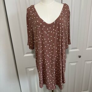 Maurices Dusty Pink Polka Dot Knit Top